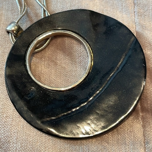 Minimalist Necklace Black and Silver Y2k - Picture 3 of 6